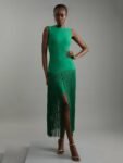 Fringe-Hem Sleeveless Knit Midi Dress