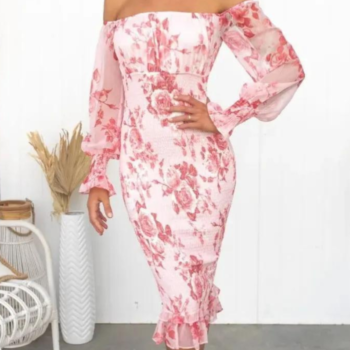 Dahlia - Stunning Off Shoulder Midi Dress