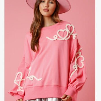 Heart Thread Embroidered Sweatshirt