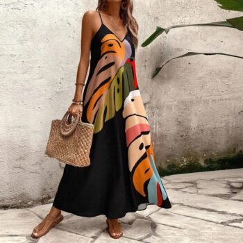 Strap Beach Boho Long Dress ¨C Vibrant Tropical Style for Summer