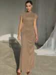Elegant Pleated Bandage Dress ¨C Sculpted Fit with Front Knot Detail