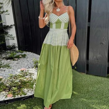 Luna Patchwork Maxi Dress ¨C Backless Summer Elegance
