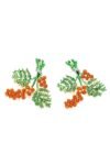 Enamel Red Pine Cone Earrings