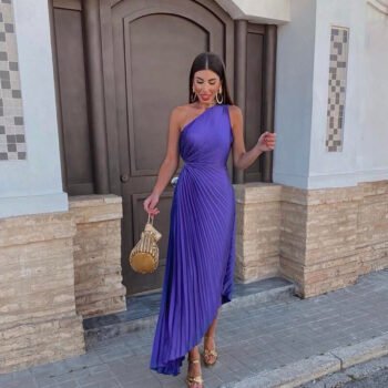 Marjorie - Elegant One Shoulder Midi Dress