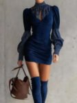 BrownFauxSuedeBodyconDressWithSatinPolkaDots_2