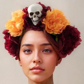 Halloween Skull Flower Headband