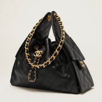 CC 25 Small Handbag Grained Calfskin & Gold-Tone Metal Bag