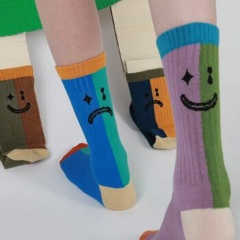Color Block Asymmetrical Cotton Socks