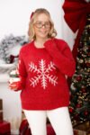Red Snowflake Christmas Sweater ¨C Festive Polish Charm