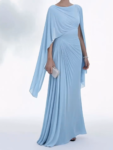 BoatNeckPleatedSlimFitMaxiDress
