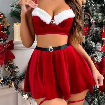 Christmas Velvet Heart Decoration Sexy Suit
