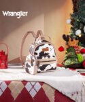 Wrangler_Cow_Print_Decorated_Zipper_Backpack_Brown